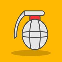 Grenade Filled Shadow Icon vector