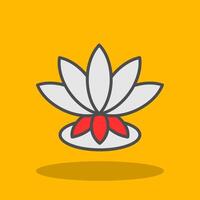 Lotus Filled Shadow Icon vector