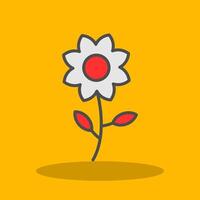 Flower Filled Shadow Icon vector