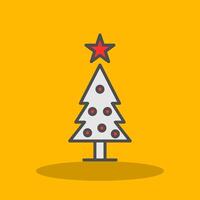 Navidad árbol lleno sombra icono vector