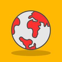 World Filled Shadow Icon vector