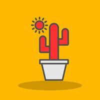 Cactus Filled Shadow Icon vector