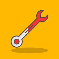 Wrench Filled Shadow Icon vector