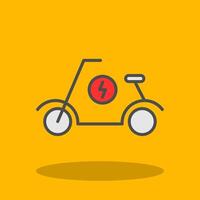 Scooter Filled Shadow Icon vector