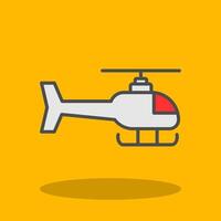 helicóptero lleno sombra icono vector