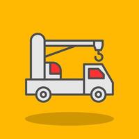 Crane Truck Filled Shadow Icon vector