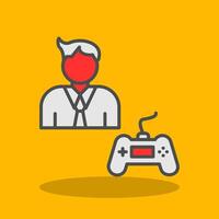 Gamer Filled Shadow Icon vector