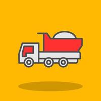 Dumper Truck Filled Shadow Icon vector