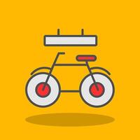 bicicleta lleno sombra icono vector