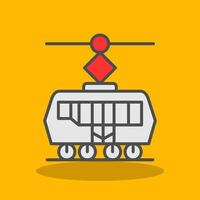 Tram Filled Shadow Icon vector