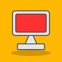 Monitor Screen Filled Shadow Icon vector