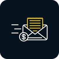 Envelope Line Red Circle Icon vector