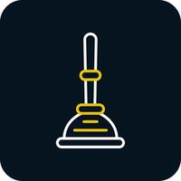 Plunger Line Red Circle Icon vector