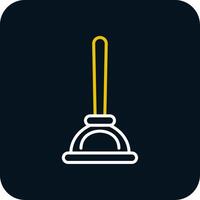 Plunger Line Red Circle Icon vector