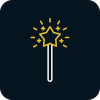 Magic Wand Line Red Circle Icon vector