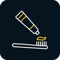 Tooth Brush Line Red Circle Icon vector