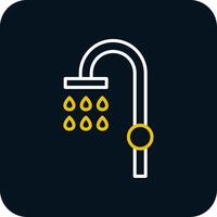 Shower Line Red Circle Icon vector