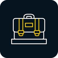 Suitcase Line Red Circle Icon vector