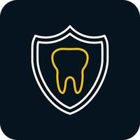 Tooth Line Red Circle Icon vector