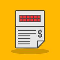 Invoice Filled Shadow Icon vector