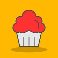 Muffin Filled Shadow Icon vector