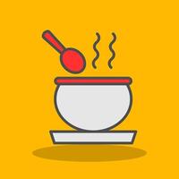 Soup Filled Shadow Icon vector