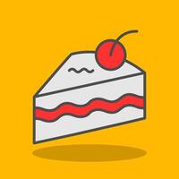 Cake Slice Filled Shadow Icon vector