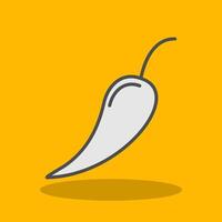 Chilli Filled Shadow Icon vector