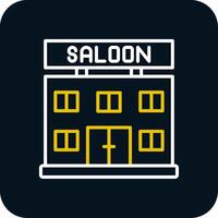 Saloon Line Red Circle Icon vector