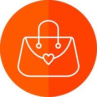 Purse Line Red Circle Icon vector