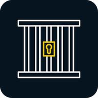 Prison Line Red Circle Icon vector