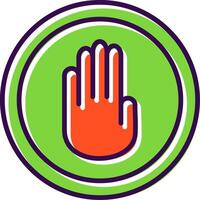 Stop Hand filled Design Icon vector