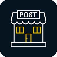 Post Office Line Red Circle Icon vector