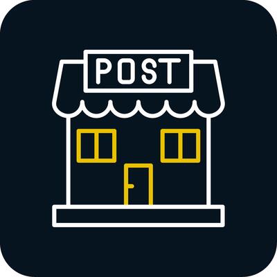 Post Office Line Red Circle Icon