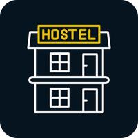 Hostel Line Red Circle Icon vector