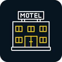 Motel Line Red Circle Icon vector