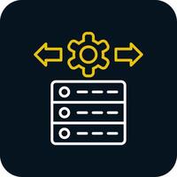 Data Management Line Red Circle Icon vector
