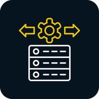 Data Management Line Red Circle Icon vector