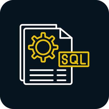 Sql File Line Red Circle Icon vector
