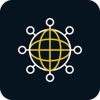 Internet Line Red Circle Icon vector