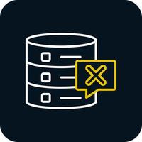 Eliminar base de datos línea rojo circulo icono vector