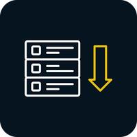 base de datos línea rojo circulo icono vector