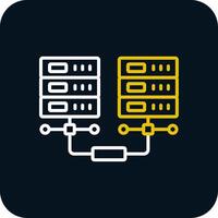 Data Network Line Red Circle Icon vector