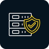 Database Security Line Red Circle Icon vector