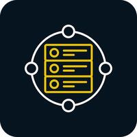 Data Flow Line Red Circle Icon vector