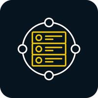 Data Flow Line Red Circle Icon vector