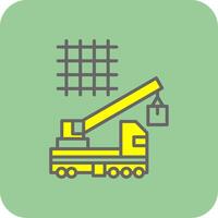 Crane Lifting Filled Yellow Icon vector