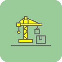 Crane Filled Yellow Icon vector