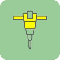 Jackhammer Filled Yellow Icon vector