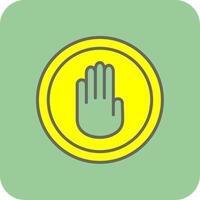 Stop Hand Filled Yellow Icon vector